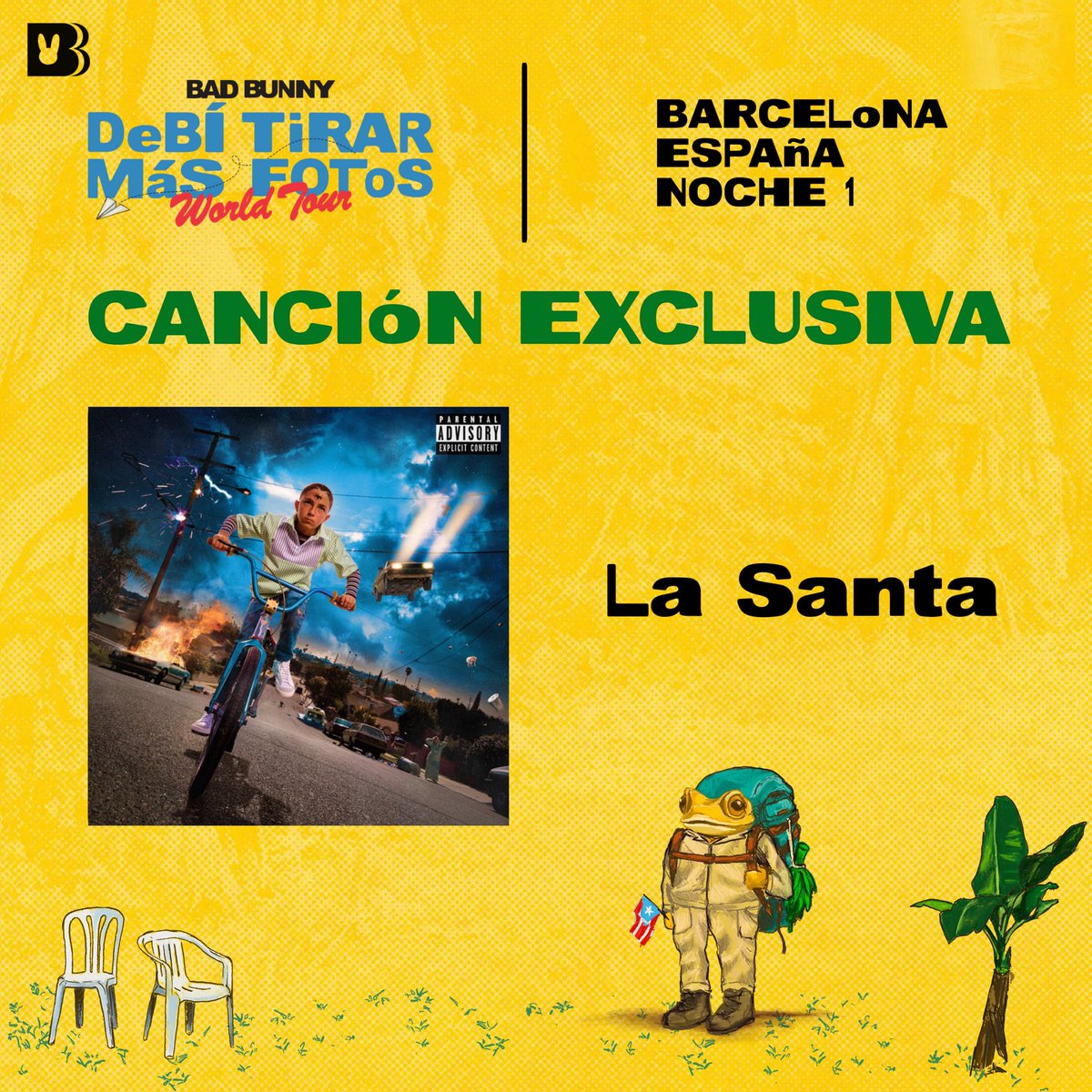 BBPRTV's tweet photo. Estas fueron las canciones exclusivas que interpretó Bad Bunny en Barcelona. 🎤 https://t.co/0NFWeWZ0Qn