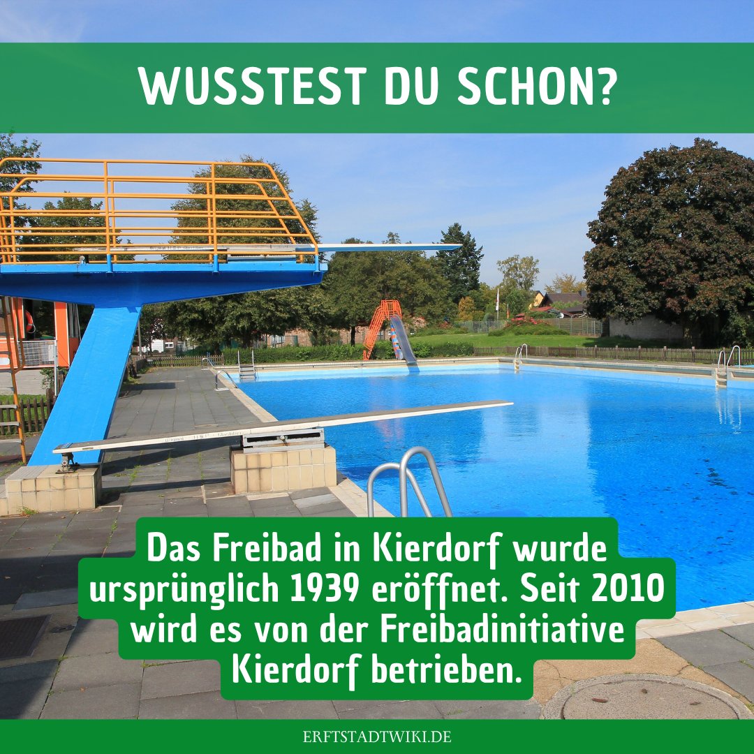 erftstadtwiki's tweet photo. Am 31.05.2026 beginnt die diesjährige Freibadsaison! 

📷 HOWI - Horsch, Willy - CC BY 3.0
#erftstadt #kierdorf #freibad #freibadinitiative #ehrenamt https://t.co/NEyoEIrwnI