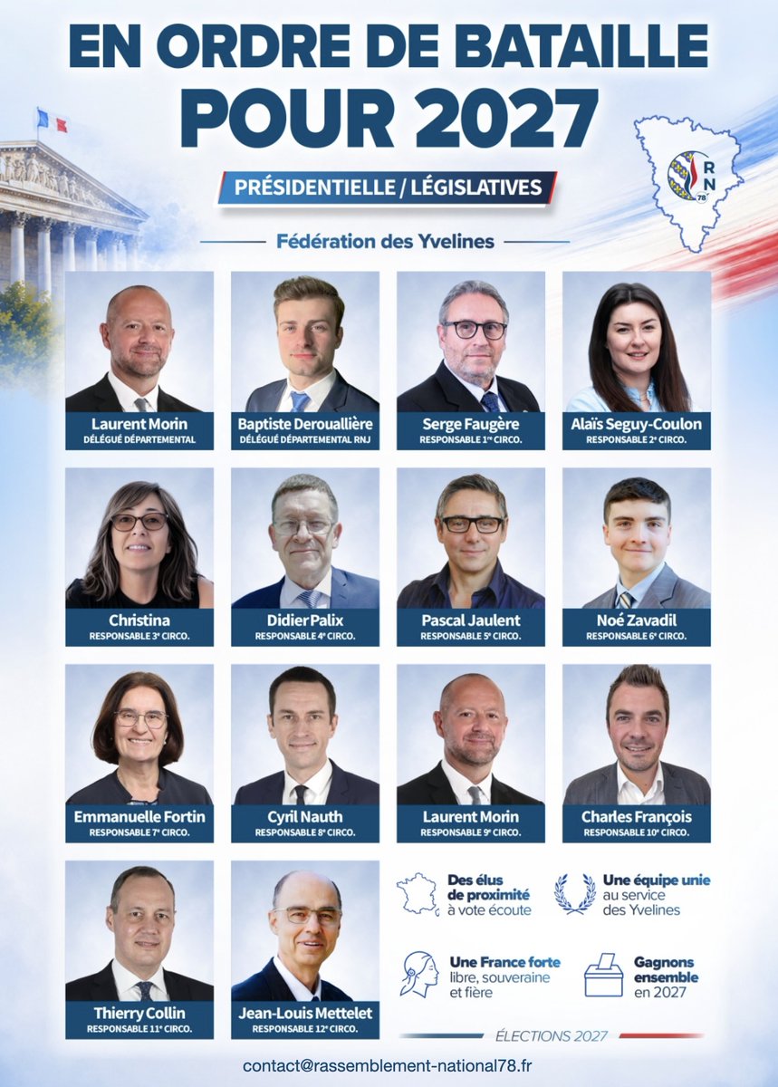RNYvelines's tweet photo. Le @RNYvelines en ordre de bataille pour la #Présidentielle2027 et les #Législatives2027 ! https://t.co/oNTyCgrXpX