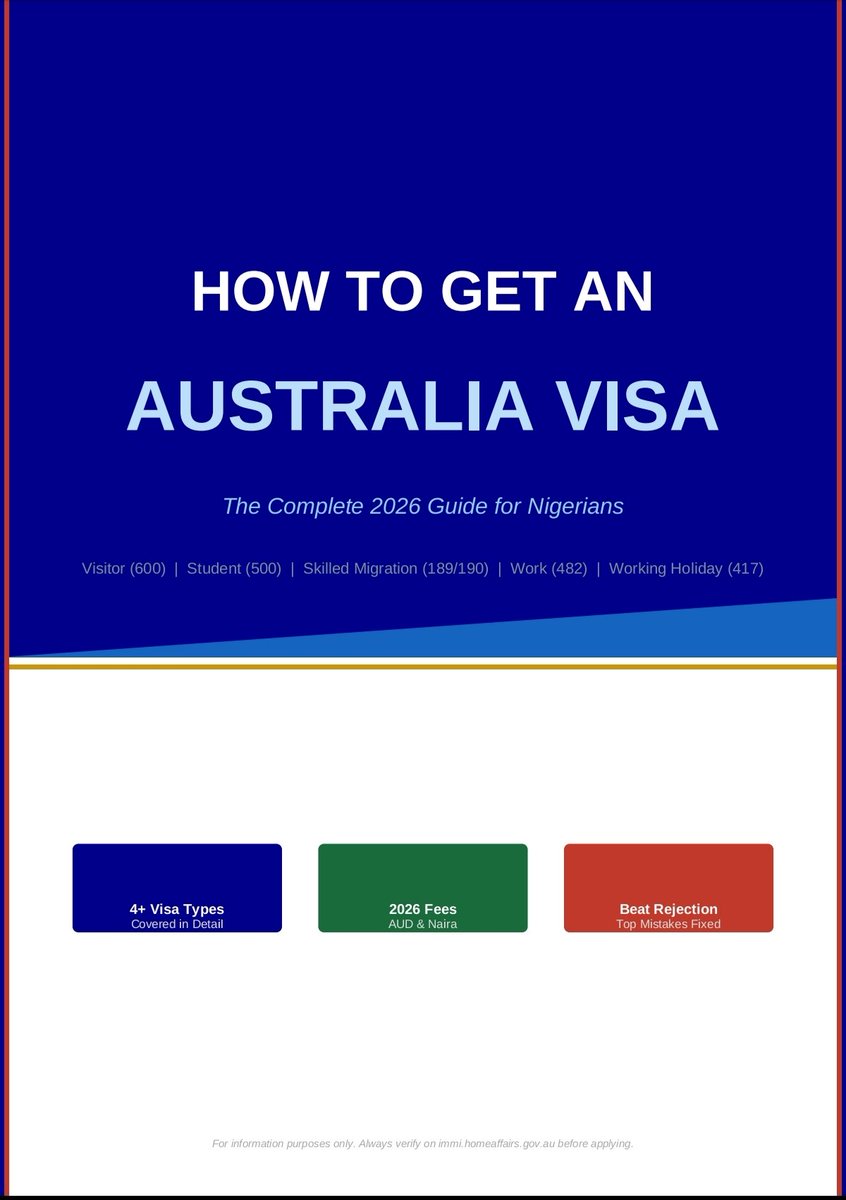 ChangingHr's tweet photo. Before you apply for an Australia visa, ask yourself this:
Would YOU approve your own application?
Most people wouldn’t.
That’s why they get rejected.
I created a guide to help you get it right.
https://t.co/Dfy2SjUvj1
#AustraliaVisa #VisaTips #StudyAbroadNigeria https://t.co/MK7oa3ut5X