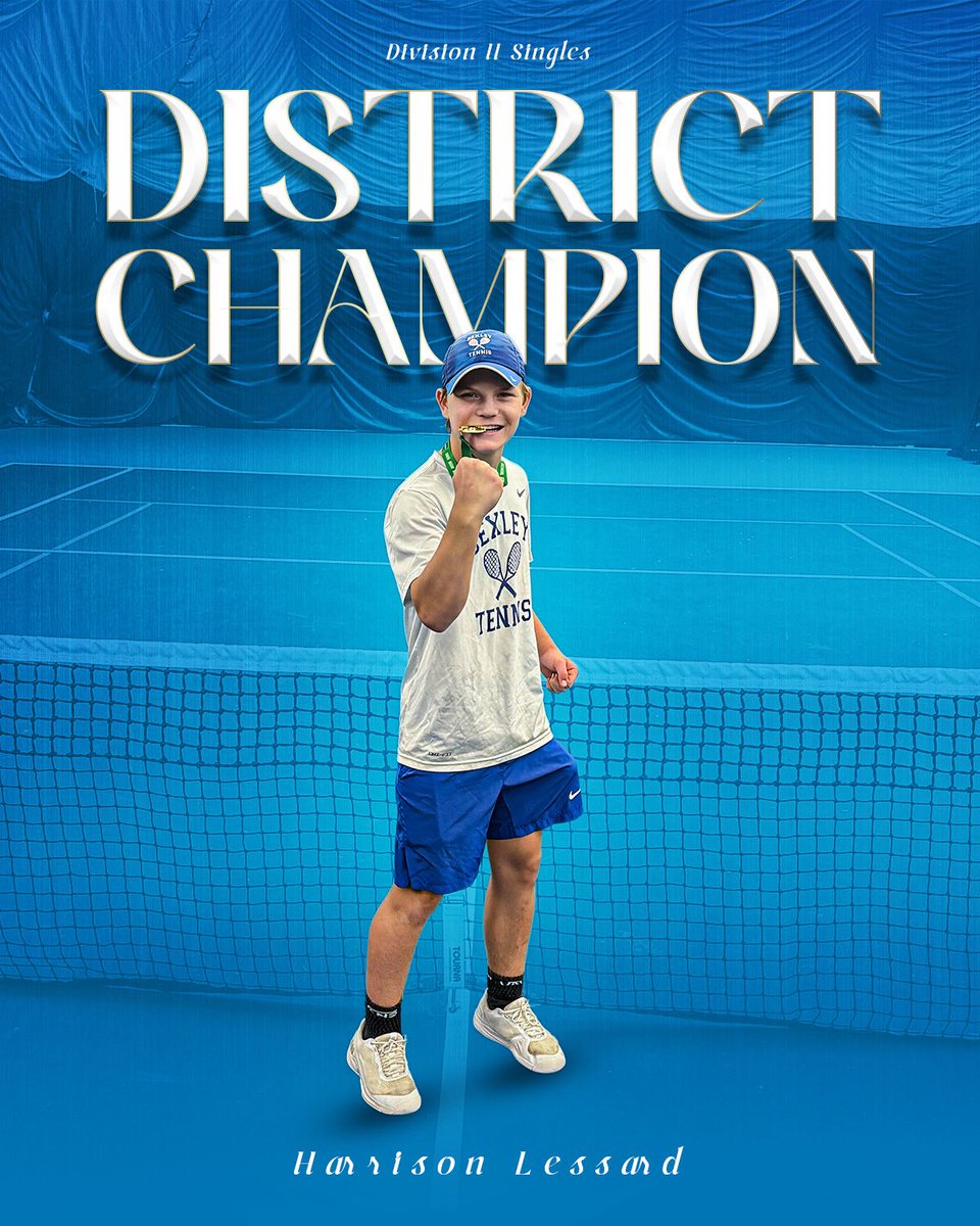 BexleyBoys10s's tweet photo. Congrats to our four state qualifiers!

Harrison Lessard- Singles District Champion 

Henry Lessard/Adrian Schiff- Doubles District Champions

Amiya Bowles- Singles District Runner-up

What a GREAT day it was to be a Lion! 🦁 

#GoLions #Bexley10s #OurYear #Family https://t.co/gQ2L9S6AGB