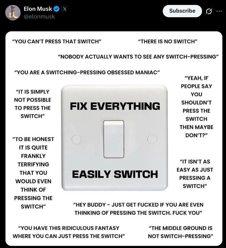 theSignofJonas's tweet photo. @MatrixPrime_ 
@elonmusk  Posted F - I - X Everything
6/9/24 Everything

6/9/2024 Mars Entered Taurus

Even One OF The Wisest Men IN Human History
CAN Miss One OR Two Codes

Sting = 69
Lions = 69 (AS IN LIONS GATE 8/8)
Eighty Eight = 69
The Moon Opposes = 69

June First The Moon Opposes The Sun IN Gemini
TRUMPS FALL IS IMMINENT

6/1....61....Elons Lucky Number
6+1+2+0+2+6 = 17
Q The 17th Letter
The First Q Drop was on 10/28/2017
LUCKY NumbER 17

The Lucky Number FOR June 2026 IS 66
Jupiter IN Cancer = 166
ACTIVATE The Sacrifice OF Donald Trump = 166

IN Sidereal Jupiter Leaves Gemini  (Trump)
AT About That Time
AND The Power Shifts TO CancER (Elon)

Seventeen Gemini = 166
The First Day OF Gemini.....5/20/2026
5+2+2+0+2+6 = 17

November Eighth Two Thousand Twenty = 166
Donald Trump Was First Elected ON 11/8/20(16)

Lucky Number 16
June 2026 IS A 16 Universal Month
Q (17) Cant DO Much Without 16
BECAUSE 16 +17 = 33

June First Twenty Twenty = 2016 (Reverse Sumerian)
Reverse....AS IN The Undoing OF

AND I WONDER WHAT ELSE WAS STARTED ON 10/28....
1 Year Before Q Began....
AND I Wonder What Else Has AN Impending Fall
(BUT Not AS Imminent AS Trumps....)

July Fourth Seventeen Seventy Six = 166

Where Are WE IN The Cycle OF 22s?
5+22+2+0+2+6 = 37
Sumerian = 37

Now Look AT The Word Sumerian Backwards
N-Air-EM-US
14 Air Elon Musk United States
Donald Trump IS Born ON The 14th
Under The Sign OF Gemini (AN AIR SIGN)

Score Settling = 166

I Told You AT The Beginning OF This Year
That Donald Trump Will Not Make IT Through The Year
AND ZCash Will BE Soon Behind