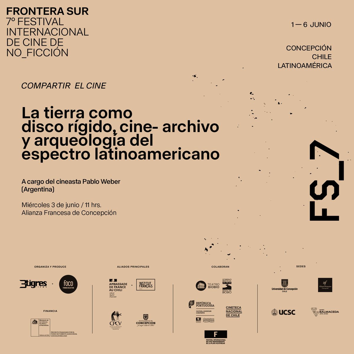 fronterasurfest's tweet photo. ACTIVIDADES PARALELAS #FS_7] [COMPARTIR EL CINE] 🎥

Conversaremos con Pablo Weber (Argentina) sobre su obra que cruza archivo y especulación para pensar las imágenes como restos vivos de nuestra historia reciente.

¡Agéndate! y disfrutemos juntxs 🔥

#FronteraSurFestival https://t.co/9u6s6NtdFe