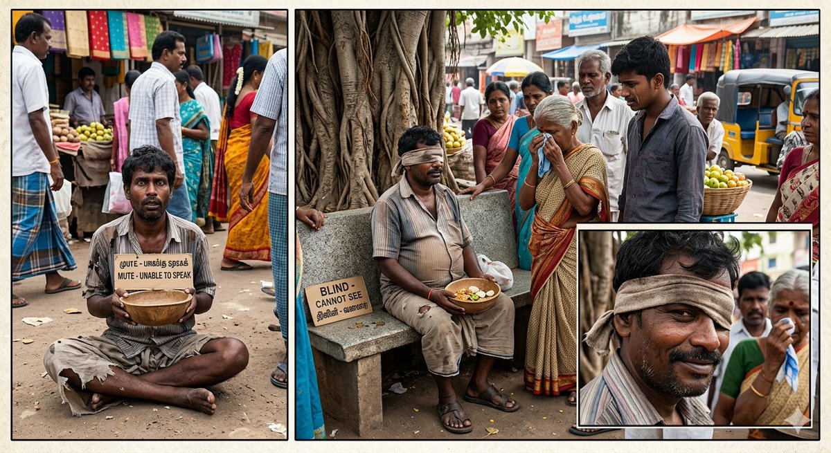 salshvilson's tweet photo. வயிற்றுக்காக ஊமையாக நடித்த ஒருவன் 

வயிறு நிறைத்தவுடன் குருடனாக நடிக்கிறான் 

குருடனைப் பார்த்து மக்கள் கண்ணீர் 

மக்கள் கண்ணீரைப் பார்த்து குருடன்  எள்ளல் சிரிப்பு 

-சால்ஸ் வில்சன் சா https://t.co/qhtthWA5Zp