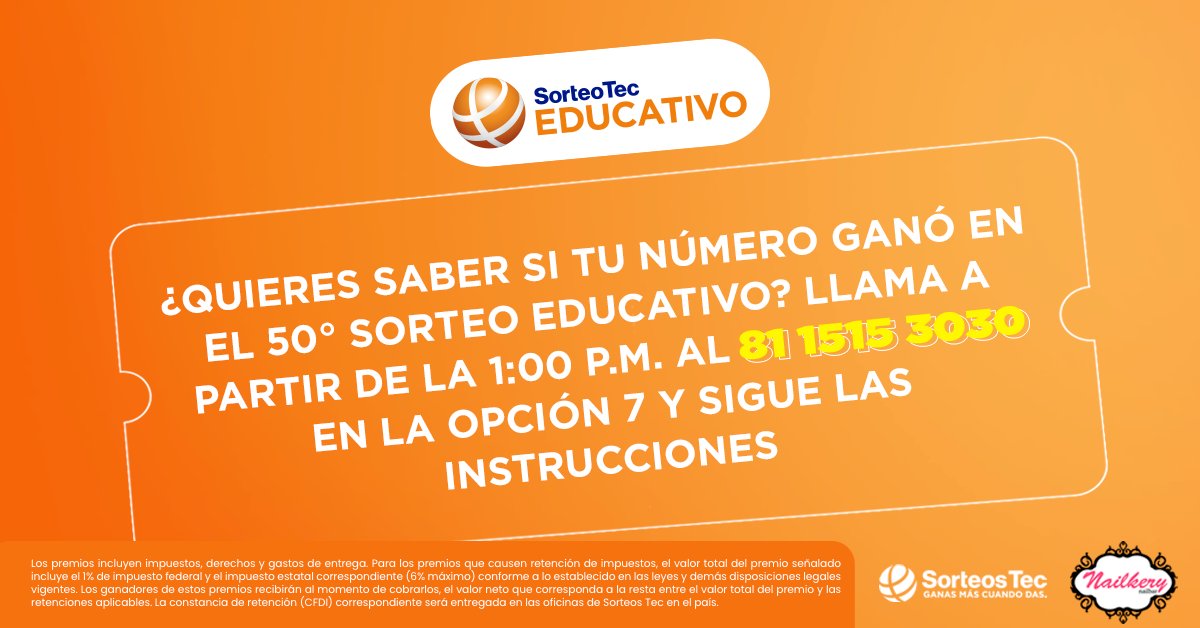 Sorteos Tec tweet media