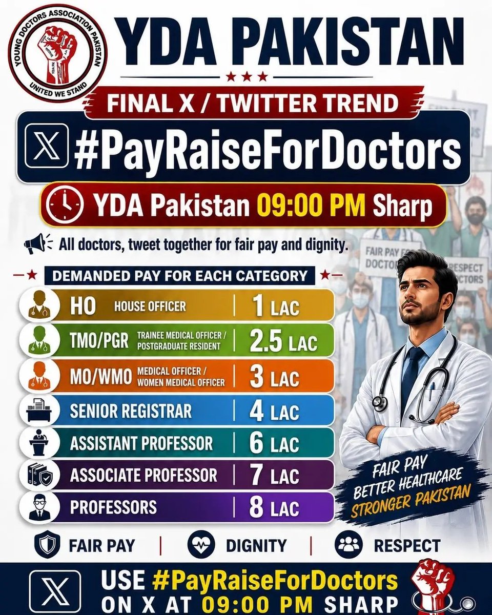 DrAamir770's tweet photo. Fair and genuine demands of all doctors community ..🥺🥀

Raise your voices for the dignity of white coat 🫢
#payrisefordoctors https://t.co/bSWuAE1kdW