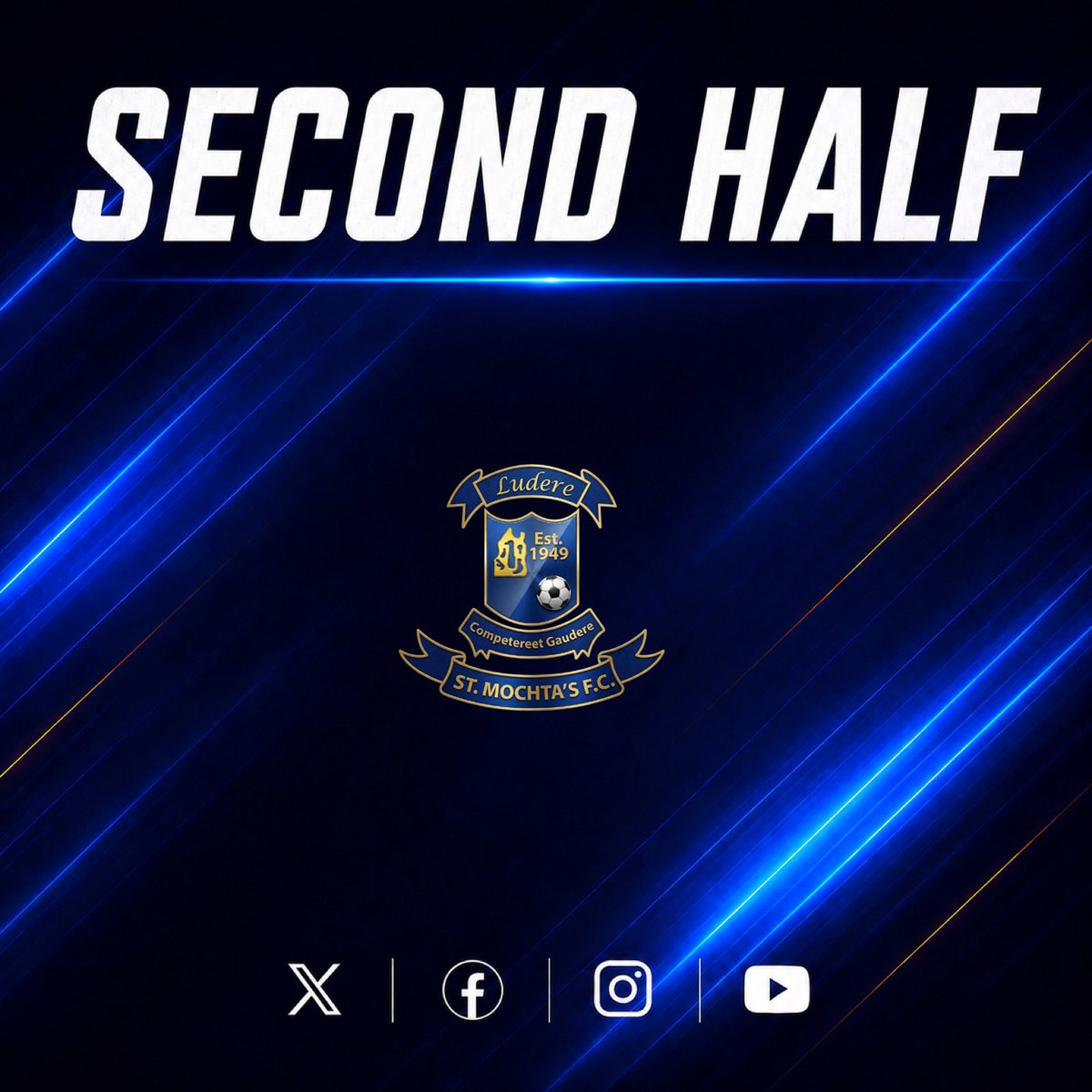 stmochtasfc's tweet photo. SECOND HALF 

KEEP IT GOING SAINTS 💪

🔵 2-1 🟡 

#LSLLiveScore | #IntermediateCup https://t.co/M8u6Xqz1VS