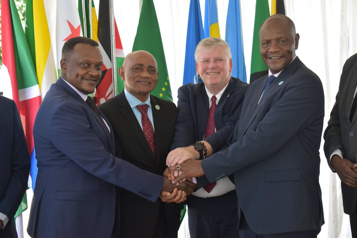 EASF4Peace's tweet photo. EASF officially welcomed Brigadier General Ronald Rwivanga as the new Director, succeeding Brigadier (Rtd) Paul Kahuria Njema. The handover ceremony was held at the EASF Secretariat in Karen, Nairobi. We thank the outgoing Director for his dedicated service and wish the incoming Director success in his new role.
 #EASF #LeadershipTransition #RegionalPeace