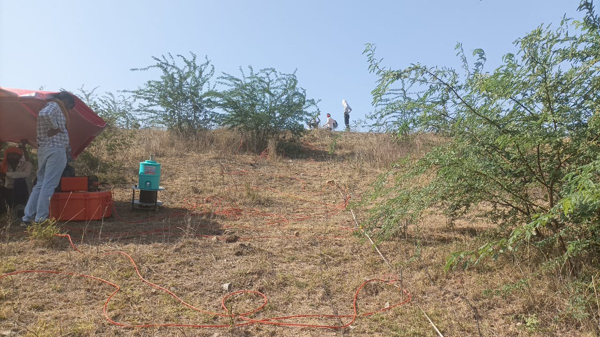 csmrsdelhi's tweet photo. CSMRS engineering geophysics team is conducting advanced geophysical investigations at the Maudaha Dam. The investigation is being carried out across dam on both the left and right embankments to assess internal health and material uniformity in the cross section. Innovative method of SRT and ERT is being carried out across the dam axis to understand the zoning of dam and uniformity of material property. This preventive study helps in ensuring water availability of water stressed districts of Utter Pradesh.

#JalShakti #15CrHarGharJal #CSMRS #UtterPradesh #DamSafety #Geophysics #MaudahaDam
