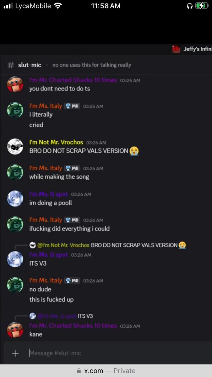 NullTheWrit3R's tweet photo. Jesus fucking Christ
This is terrible 
I feel so bad for val because what the fuck 
Also FUCKK HATTY BROOOO
LIKE THERES SOMEONE WHO IS GENUINELY EMOTIONALLY DISTRESSED AND YOU ARE BEING AN ACTUAL ASSHOLE https://t.co/47Qskd0ex8