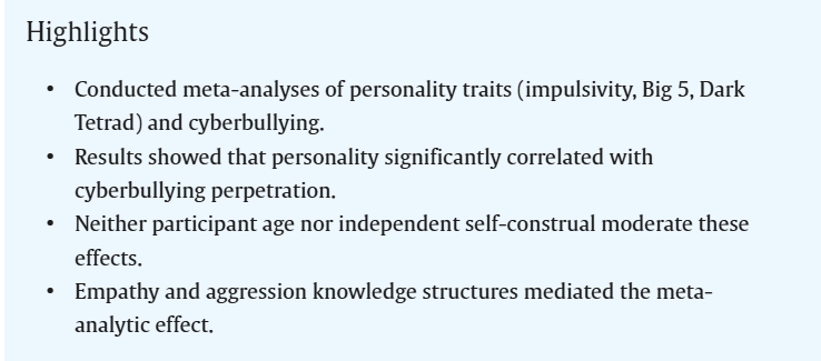 Info4Practice's tweet photo. New on https://t.co/8pxKdRE5qp | Individual differences in cyber-harm perpetration: A meta-analysis of personality traits | https://t.co/NJ9rjiKZkg https://t.co/dc5Uw1ecDz
