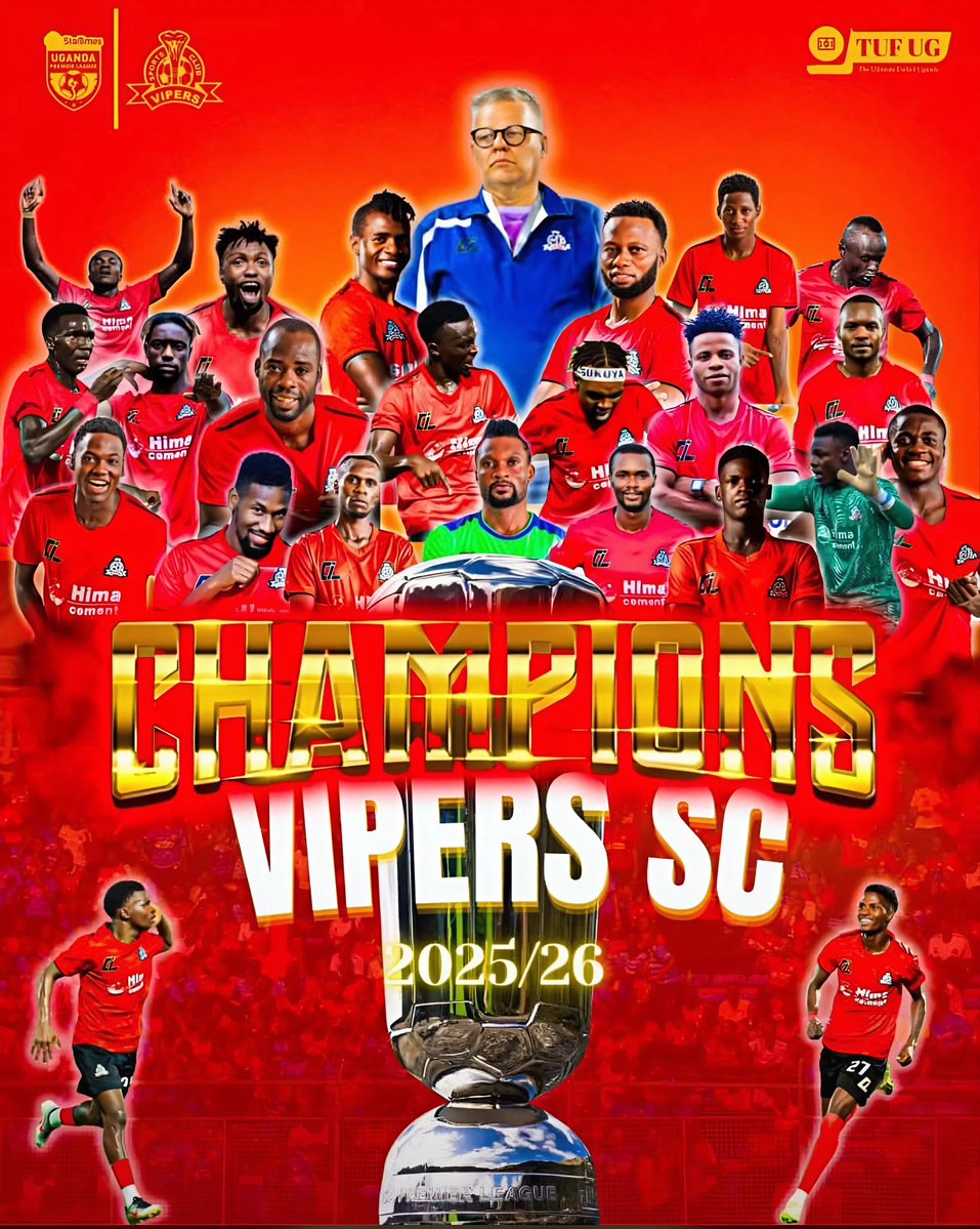 Odili_Chukwuma7's tweet photo. Deal done for the season 🏆
@Vipers_Sc_CHAMPIONS🏆🥇
Thank you Lord for a successful season.
And thanks to all my fans. I love you all❤️🥇🏆🏆 https://t.co/5GyDryAGyM