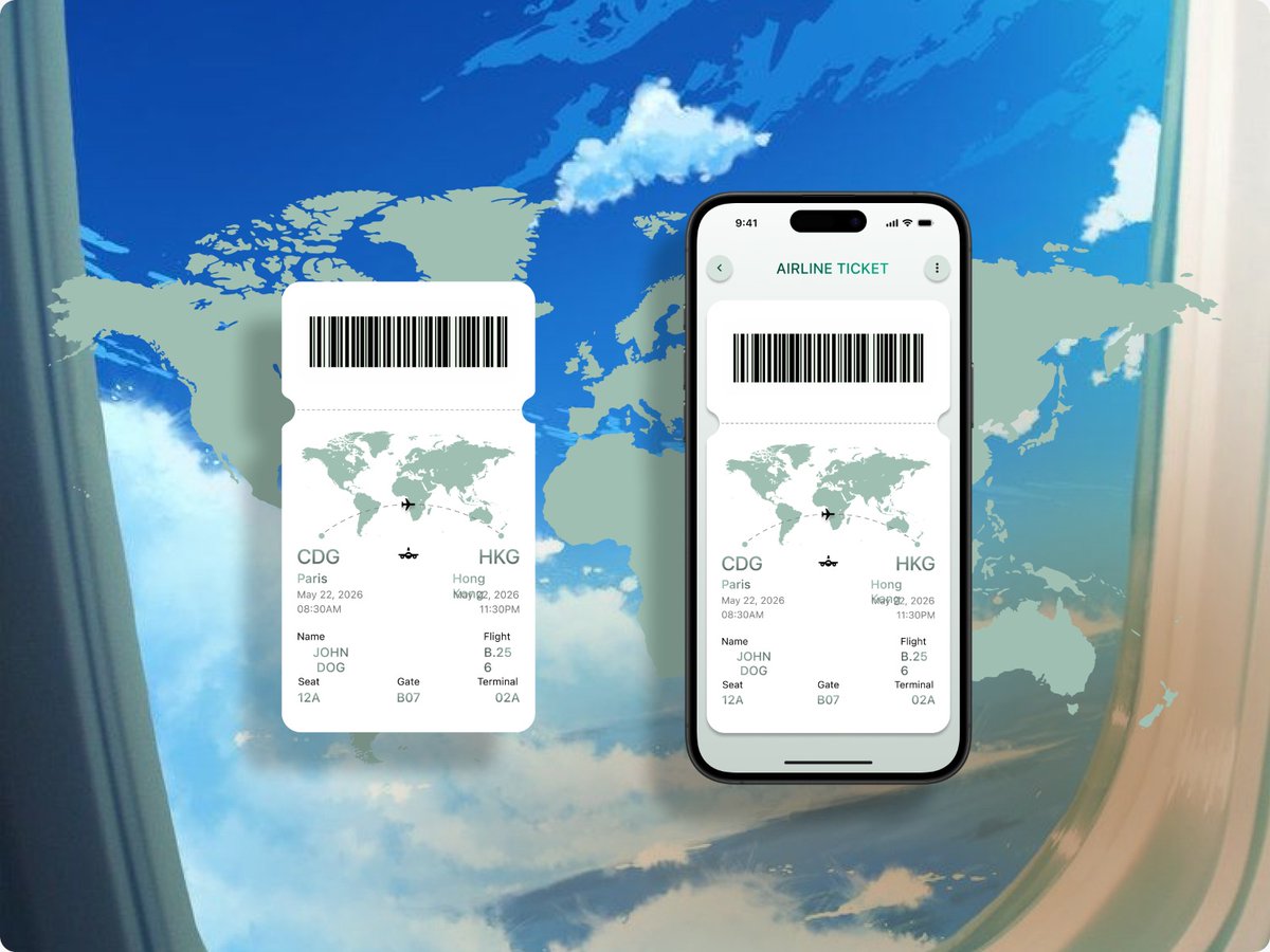 _pushkar0's tweet photo. Airline Ticket App – Daily UI #024
.
Designed a clean and modern airline ticket experience for today’s Daily UI challenge ✈️ 🌍📱
#DailyUI #UIDesign #UXDesign #Dribbble #TravelApp #MobileUI #BoardingPass #AirlineApp #UIInspiration #FigmaDesign #AppDesign #DailyDesign #CreativeUI https://t.co/LnJrQKbJEO