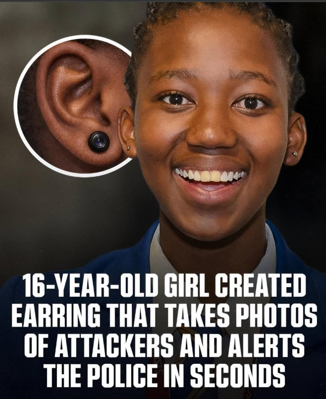 AfricanHub_'s tweet photo. Bohlale Mphahlele, a South African teenager, invented the "Alerting Earpiece" in 2020 at the age of 16. 

The device discreetly takes photos of attackers and sends alerts with the user’s location to emergency contacts and the police when activated. 

She won a bronze medal for the invention and continues to develop it further.
