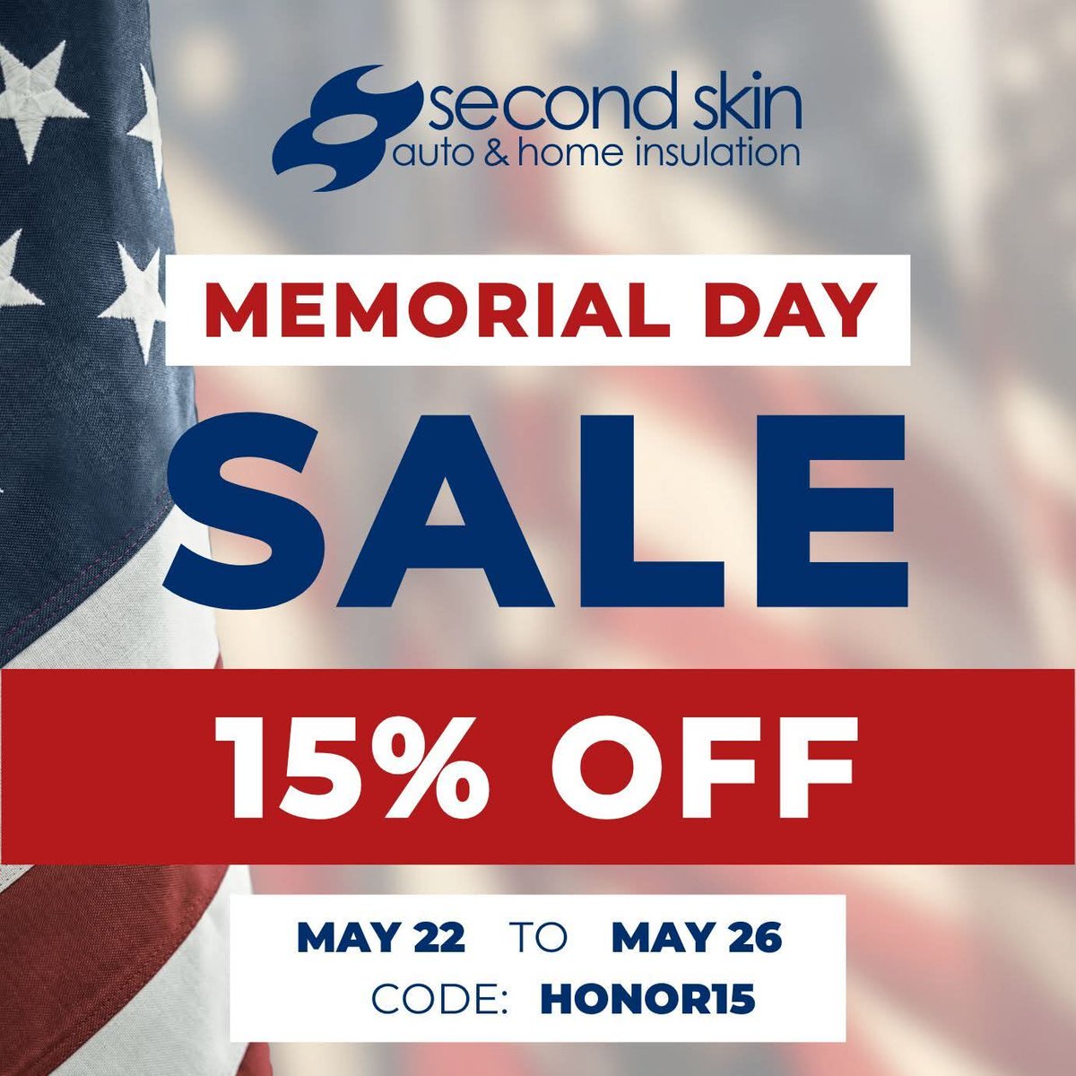 Second_Skin_Rep's tweet photo. As we reflect this Memorial Day weekend on the heroes who made the ultimate sacrifice for our country, we’re also proud to continue building high-performance soundproofing and insulation products right here in America for over 25 years!

🎉 SAVE 15% OFF SITEWIDE https://t.co/qO5NFYJ2wj