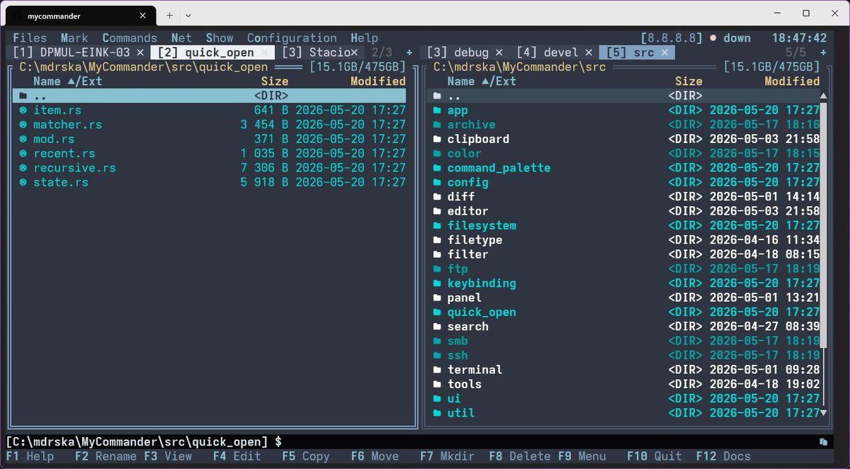 mdrska80's tweet photo. M602, Total Commander, Midnight commander mix. Lets start with this small alpha version here: https://t.co/cPxfxFzdgN . Licence MIT. Do whatever you want. https://t.co/6XN6jToKXT