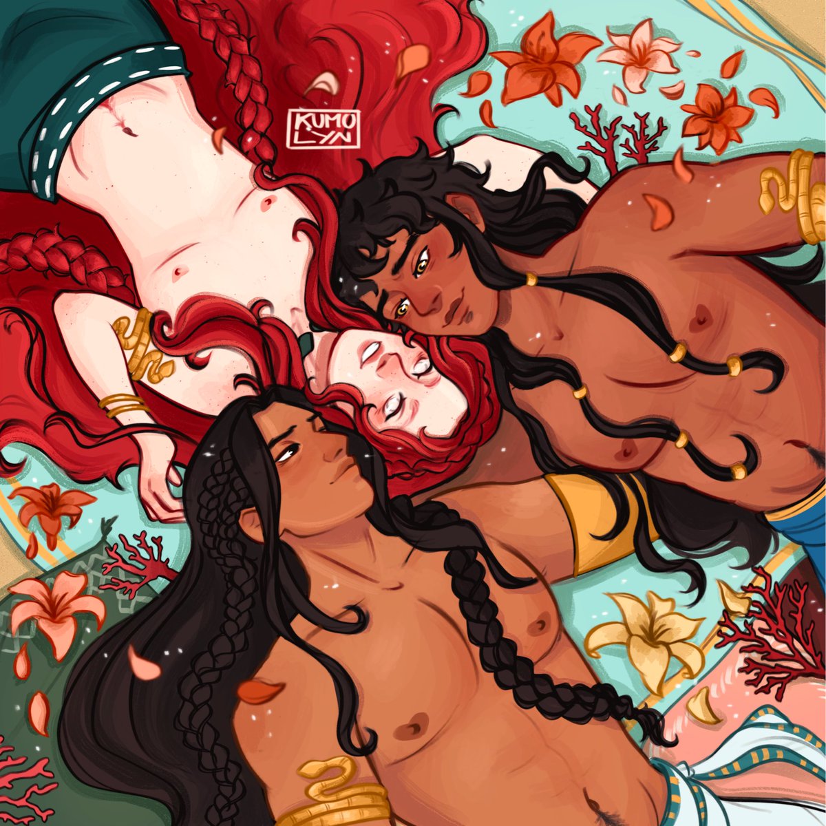 moniehon's tweet photo. Koral, Perseus and Medusa from the comic book ‘Gorgonia’, a retelling of the Perseus and Medusa myth (the authors are @/cristinakokoro and @/leluccia_Yvonne on ig) 
It’s only out in Italian, but hopefully it’ll get an eng trans soon🥹 https://t.co/avS7HD4tGs