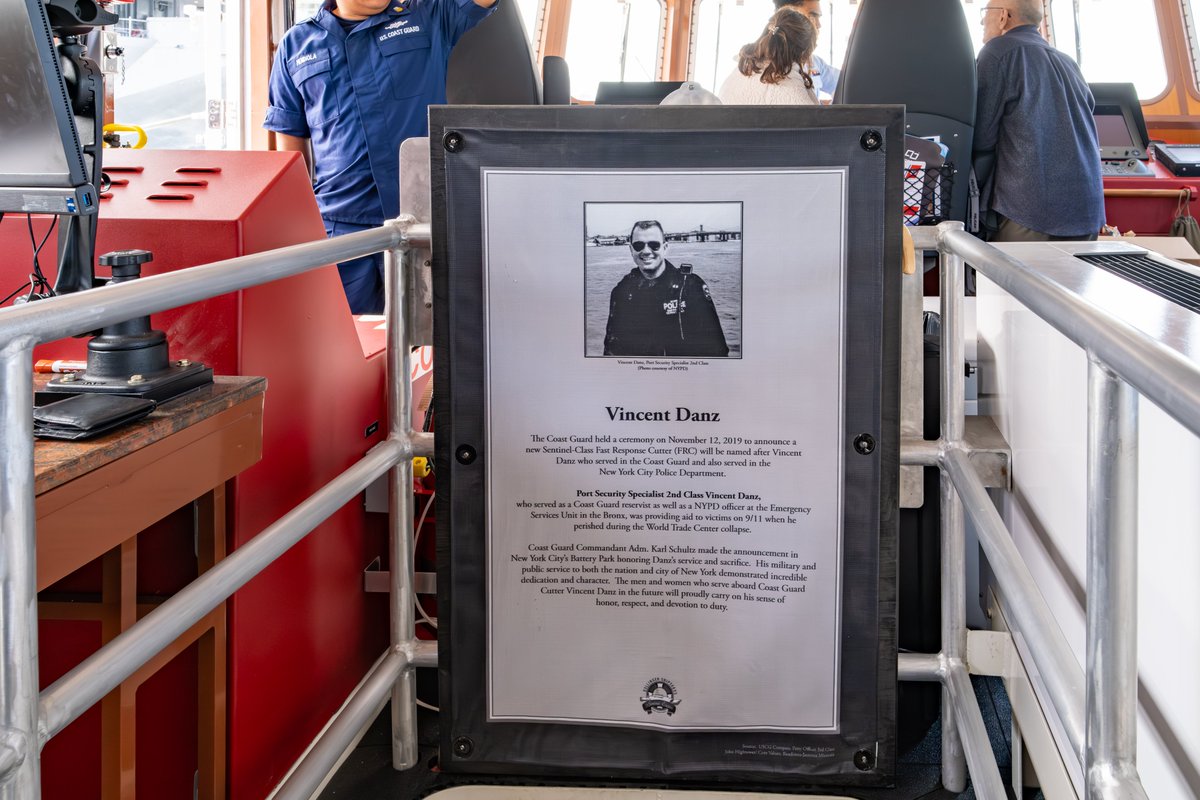 emantk7's tweet photo. Awesome Ceremony by the US Coast Guard and NYPD honoring our Fallen NYPD-ESU/Coast Guard Hero Vincent Danz who perished on 9/11 with a new CG Cutter named after him. While in the Towers on 9/11 Vinny called home leaving a message for his family asking for prayers as he knew it was a dire situation they were all in and might not make it home. He was right. God Bless Vinny and his loved ones.
