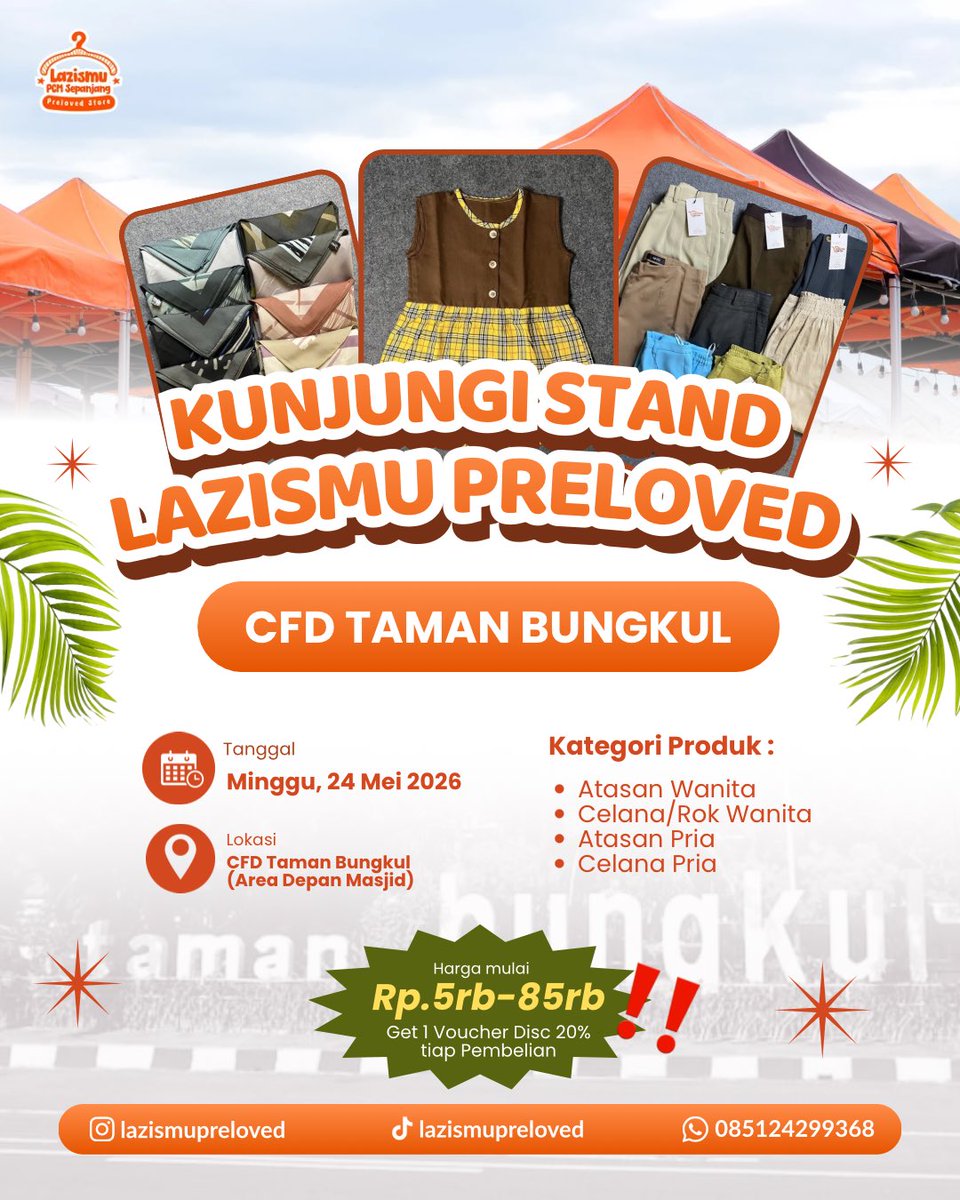 warenzie's tweet photo. GUYS besok pagi kita buka stand offline di CFD Taman Bungkul Surabaya 😆🧡 ada promo produk ✨50k dapat 3✨ https://t.co/iA8ZnJwznl