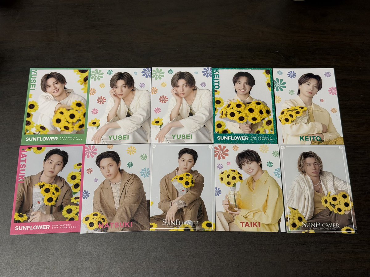 hello_assn's tweet photo. FANTASTICS LIVE TOUR 2026 SUNFLOWER サンフラワー ファンタ フォトカ アクスタ 交換 買取

【譲】八木勇征 澤本夏輝 堀夏喜 瀬口黎弥 世界 佐藤大樹 木村慧人

【求】中島颯太

⚠️条件言い方優先
代々木or福井or郵送交換可能な方いましたらリプ又はDMお願い致します。 https://t.co/Oji1YRyeZS