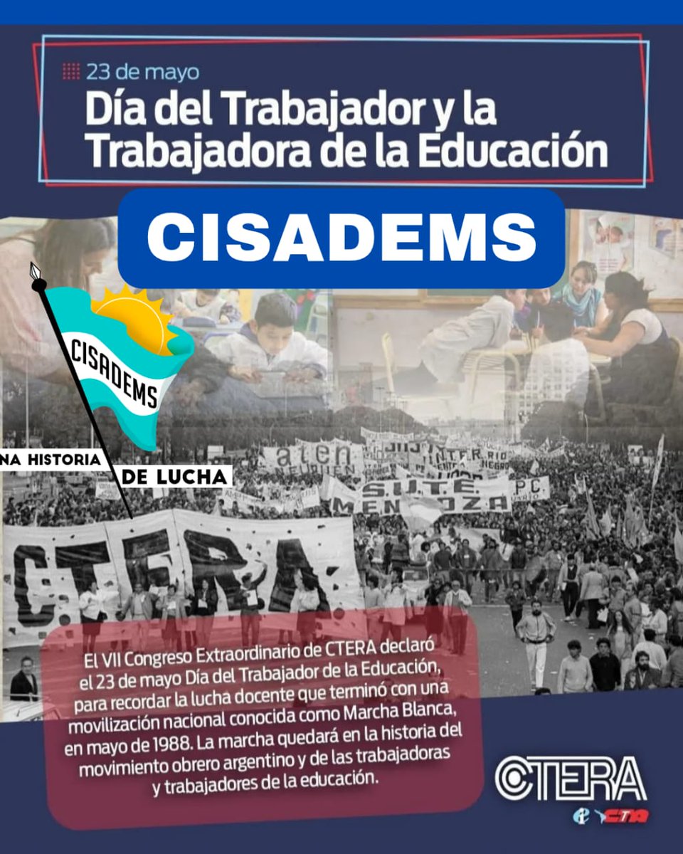 cisadems2's tweet photo. CISADEMS. Día del trabajador y trabajadora de la Educación. https://t.co/hkQoYmVWqQ