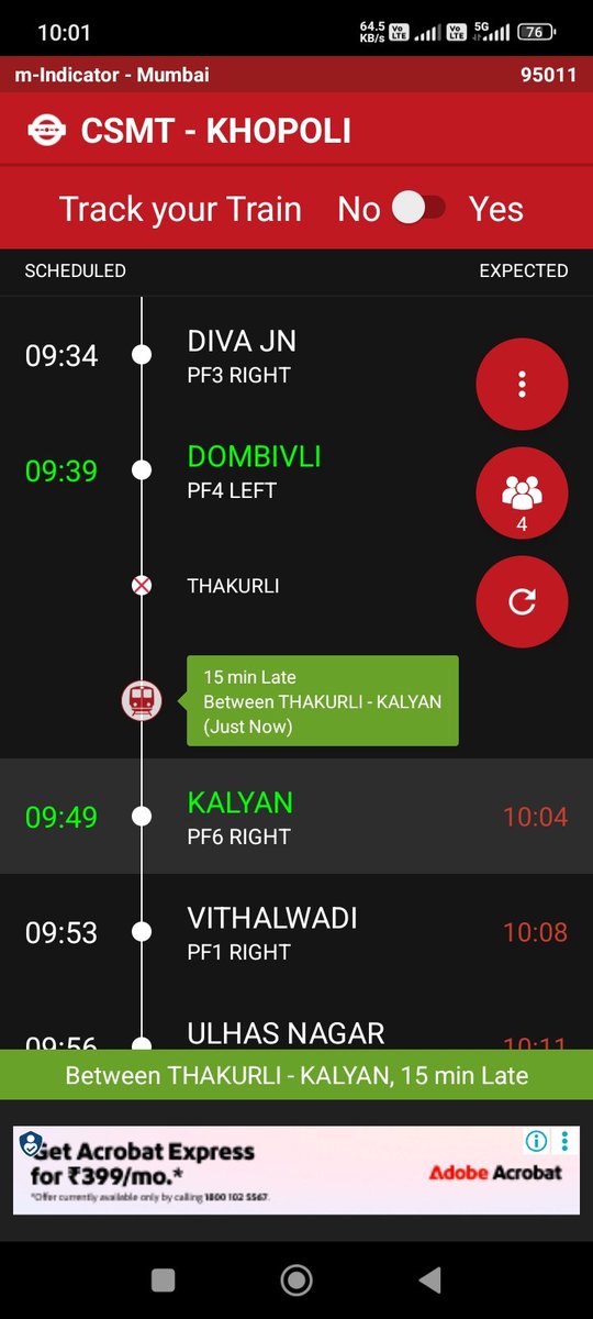 NyayanitNi65026's tweet photo. @AshwiniVaishnaw @drmbct @GM_CRly @RailwaySeva 15 mins late because your operationall harrasment https://t.co/IDuxhz4Lq3