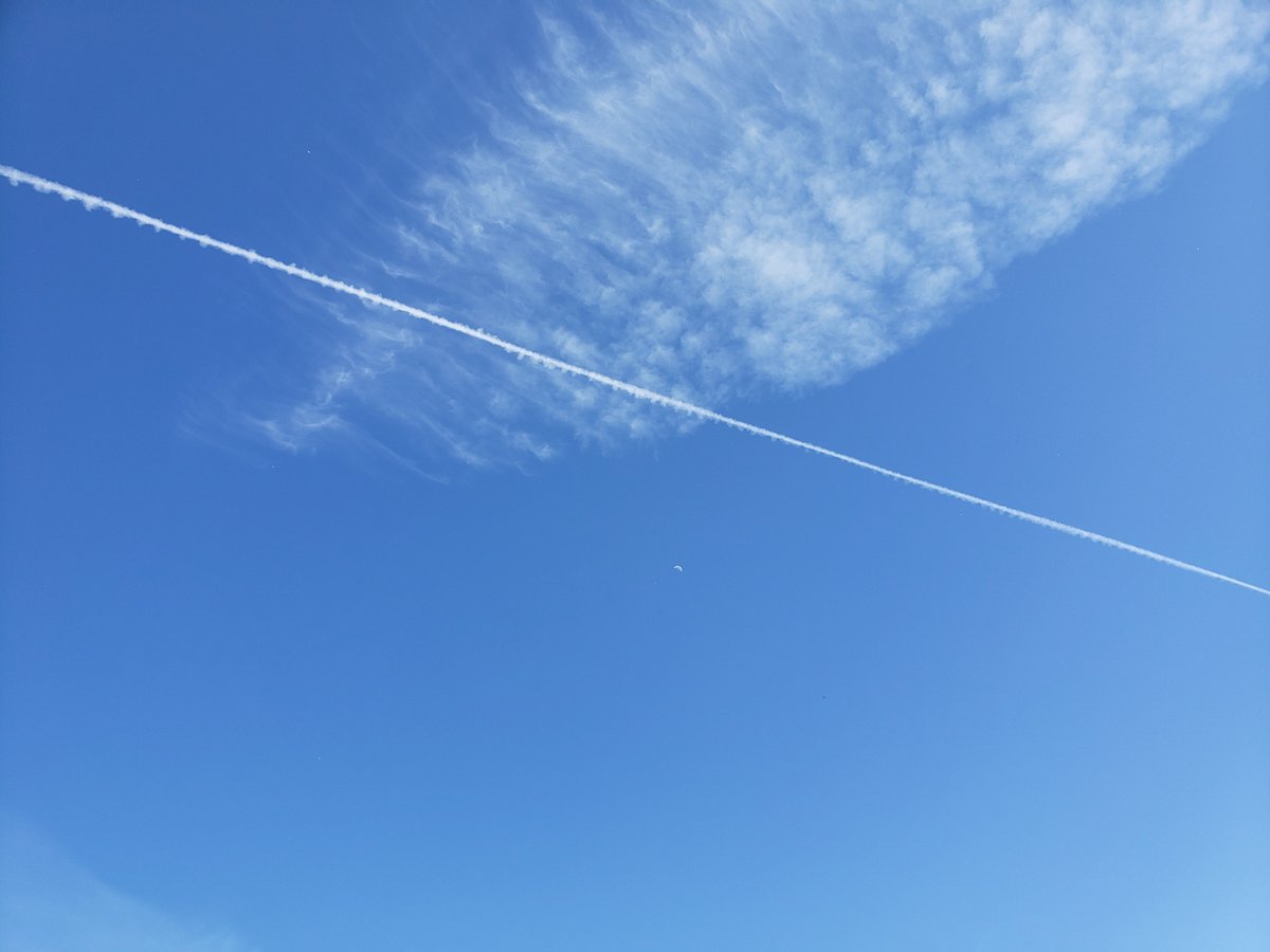 BiggerTreeRoots's tweet photo. Chemtrails, contrails or whatever you may call them sure are polluting the skies. 

Isnt it about time that something is done to resolve this?

Most peeps think this is just fine and they ignore the consequences.

Strange times we live in. https://t.co/0jPXZ86xI8