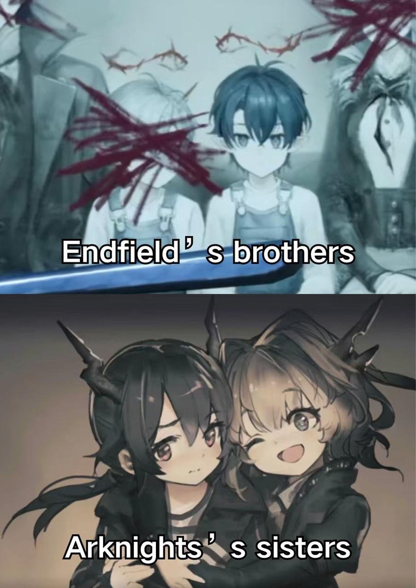 ImLoreArchivist's tweet photo. This is a curse from Terra: all brothers and sisters with this color scheme have no good ending.

#ArknightsEndfield #Endfield #エンドフィールド #명일방주엔드필드 #Arknights https://t.co/M7fmfhPk8F