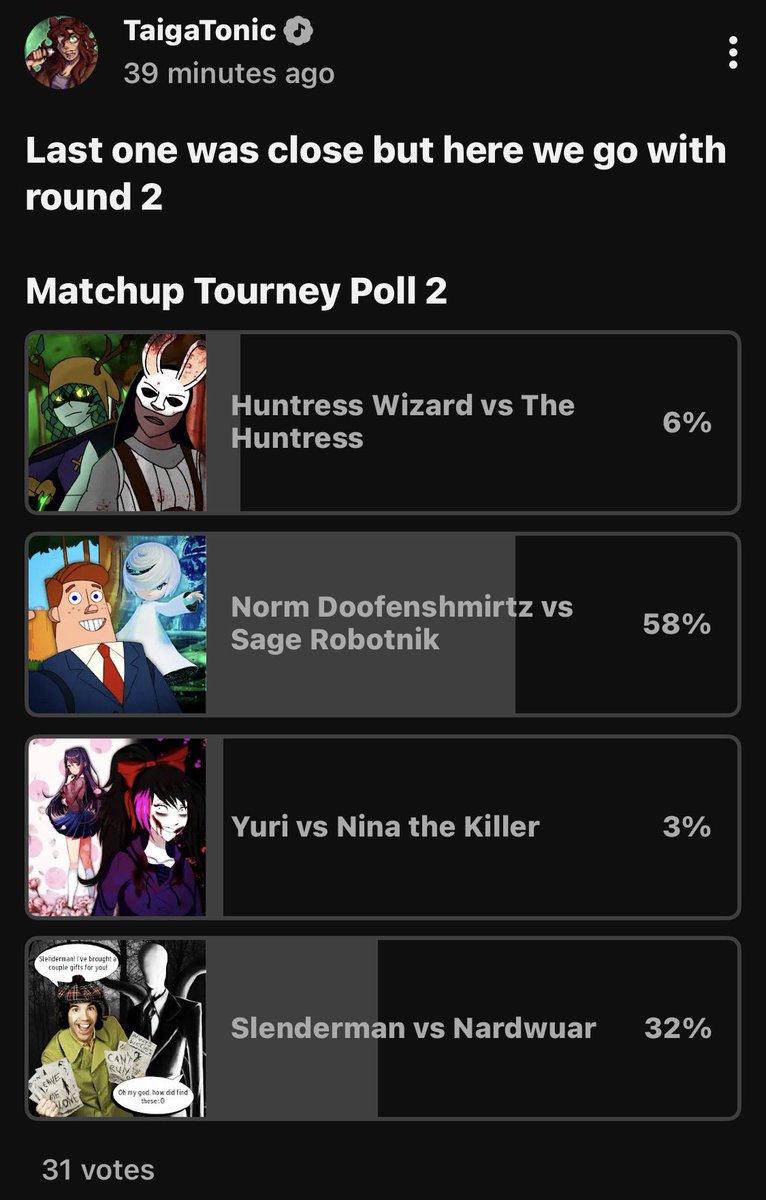 TaigaTonic's tweet photo. Poll 2 is up

https://t.co/7r2tSwgq9h https://t.co/Z2OGYTVb3z