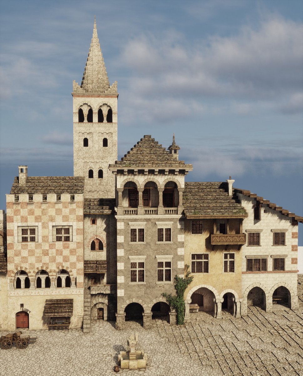 FloBuilds's tweet photo. Italian Alpes Renaissance/medieval houses + church

#minecraft #conquestreforged https://t.co/8uD4jIOsds