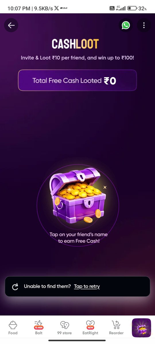 wave40k's tweet photo. @Tech_glareOffl 
Join Swiggy’s Cash Loot with me &amp; score ₹10 Free Cash instantly! Just tap the link below to join me, and add more friends to loot up to ₹100! 
 https://t.co/DuiSYts6sM https://t.co/t0dTJq7bLk