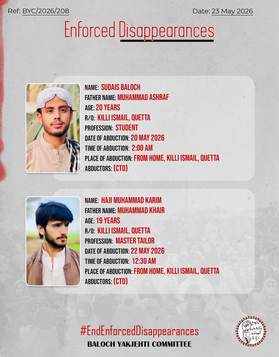 Baloch Yakjehti Committee tweet media