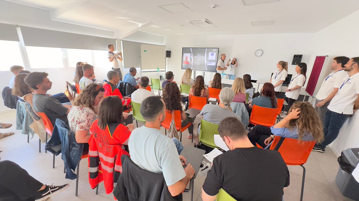 ITLS_Spain's tweet photo. Estamos desarrollando la fase presencial del curso @ITLS @SEMES_ #ITLSAvanzado en @SAMU061IB @GSAIB_Balears organizado por @semes_baleares con la participación de 36 profesionales interesados en mejorar sus habilidades en la valoración del trauma
#MejorandoLaAtencionAlTraumaGrave https://t.co/Q4ACuRurNy