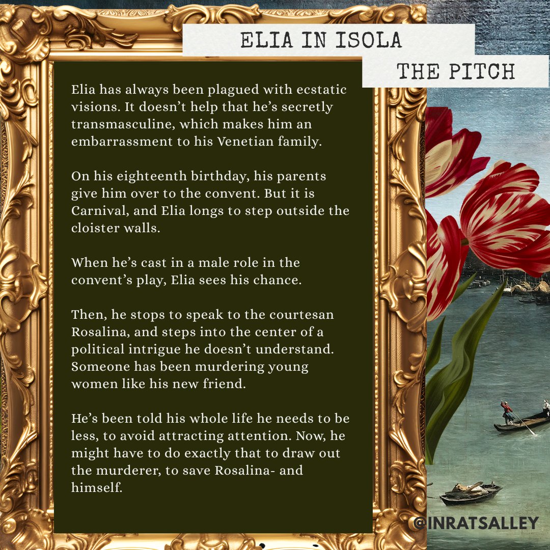 inratsalley's tweet photo. ELIA IN ISOLA: THE STARVING SAINTS X THE SPIRIT BARES ITS TEETH: Elia sees ecstatic visions. When he's deemed unmarriageable, his parents give him to the convent. But it is Carnival in Venice, and Elia longs to step outside the cloister walls. #WIPPit #W #YA #LGBT #OWN #His https://t.co/J9H53xwTlj