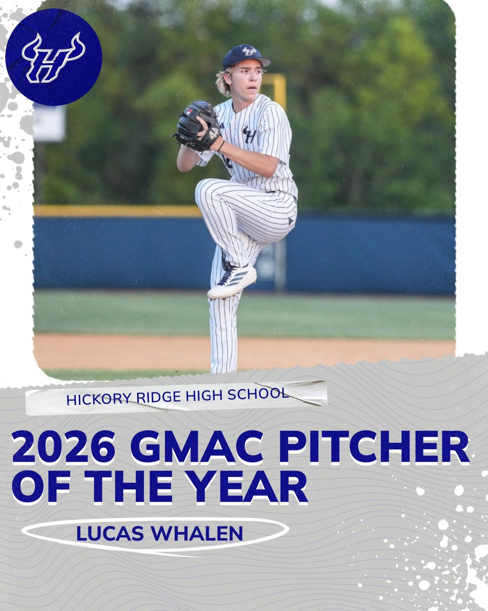 HRBullsBaseball's tweet photo. Congratulations to Lucas Whalen for earning the 2026 GMAC Pitcher of the Year! https://t.co/A70MmbtAG3