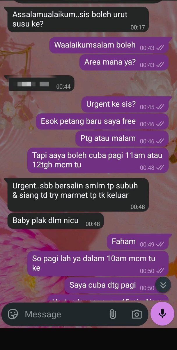ratnaCLady's tweet photo. Customer ws awal pagi, banyak2 kes ini kes yg i tak boleh nak tolak. Sebab kita tahu perasaan ibu baru bersalin yg susunya tak keluar lagi.  Kita mengurut sambil membantu customer sihat. https://t.co/YnnTL7pJWl