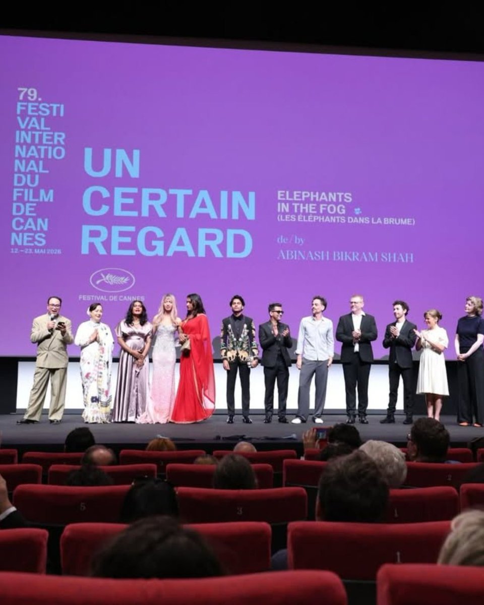 filmfare's tweet photo. #ElephantsInTheFog has become the first Nepali film to win an award at the Cannes Film Festival. Directed by Abinash Bikram Shah in his feature debut, the film won the Un Certain Regard Jury Prize at the 79th edition of the prestigious festival. It also marked the first-ever Nepali entry to be selected in the Un Certain Regard section at Cannes.

#CannesFimFestival2026 #NepaliFilm #News