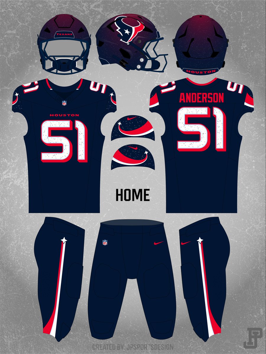 jpsportsdesign's tweet photo. What if the Houston Texans truly embraced their identity as the heart of space exploration in their uniforms? 🚀 https://t.co/0vueIbXNPc