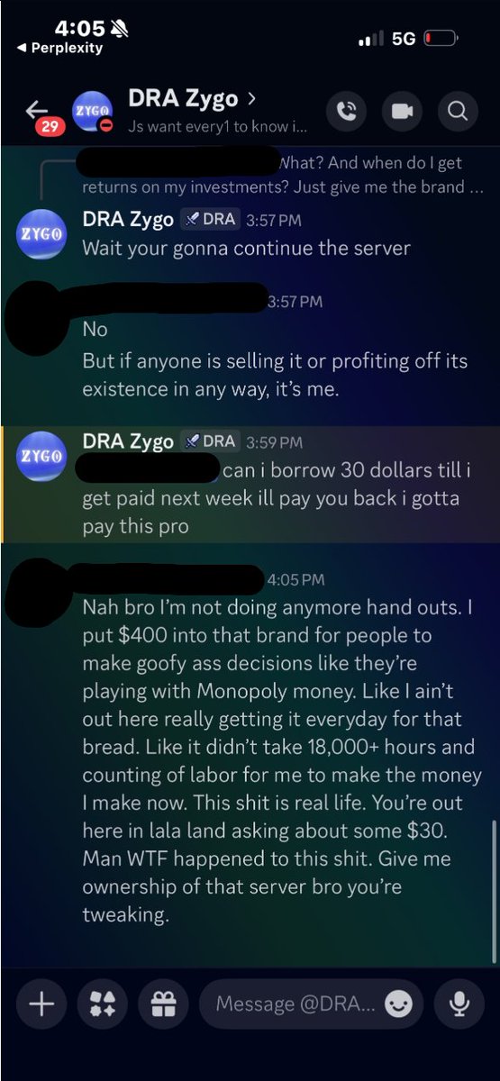 timednyc's tweet photo. Trying to sell a brand he doesn't legally own and also asked our biggest investor for money to show proof he got money to pay pros and protection (protection was doxxers) - Truly an untrustable person and overall the worst person to work w/. Also merged w/out Leadership Approval. https://t.co/NJ0ZSa6nor