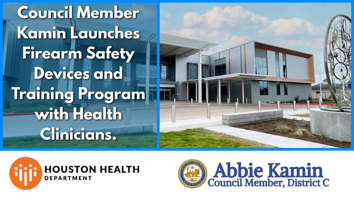 HouDistC's tweet photo. Informed by the data of #SafewatchHouston, Council Member Kamin and @HoustonHealth launched a pilot program bringing free gun locks and gun safes to 3 City health centers across Houston. 🔒 https://t.co/fwpWLUssaC
