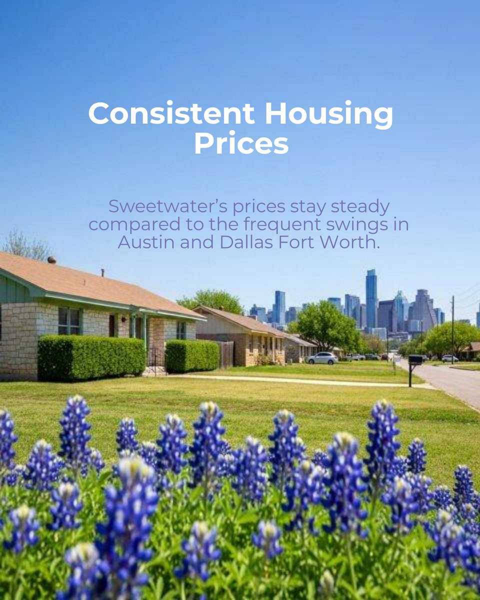 debiemay's tweet photo. Sweetwater stands out for steady prices and real affordability, unlike the volatile swings you see in Austin or Dallas–Fort Worth. 🏡💡

Would you consider a calmer, more accessible market? https://t.co/LPs6TdfwBO