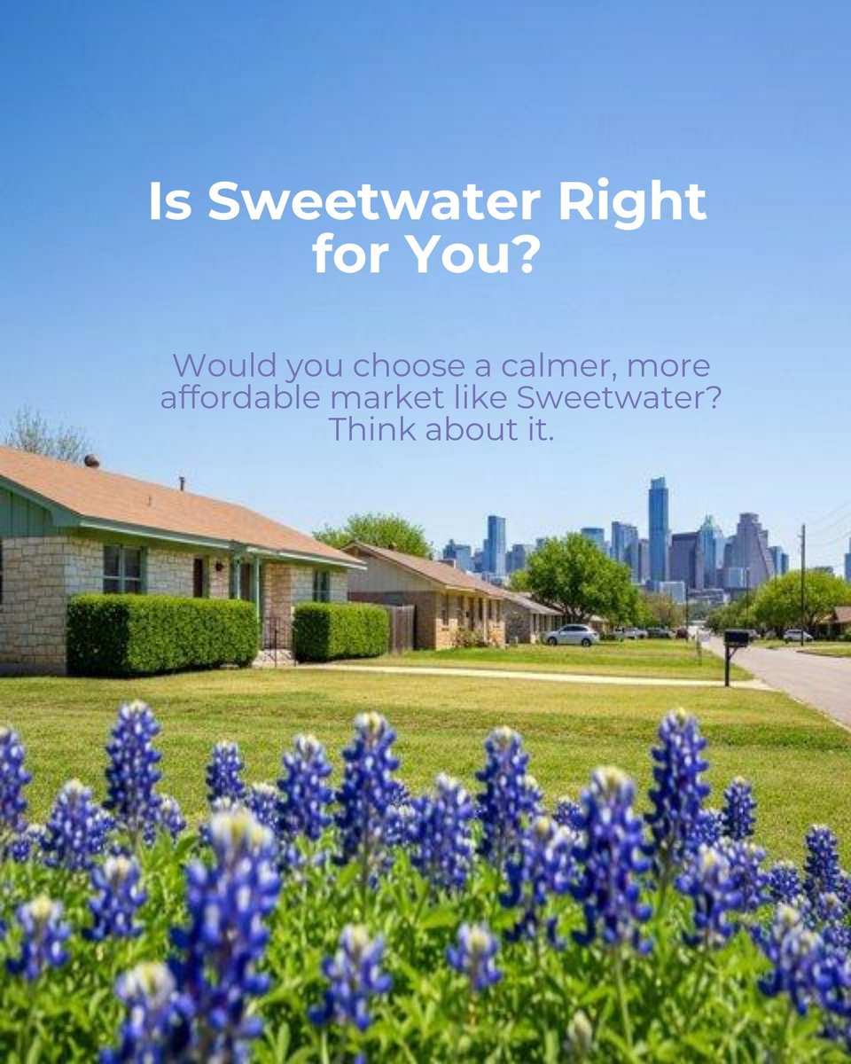 debiemay's tweet photo. Sweetwater stands out for steady prices and real affordability, unlike the volatile swings you see in Austin or Dallas–Fort Worth. 🏡💡

Would you consider a calmer, more accessible market? https://t.co/LPs6TdfwBO