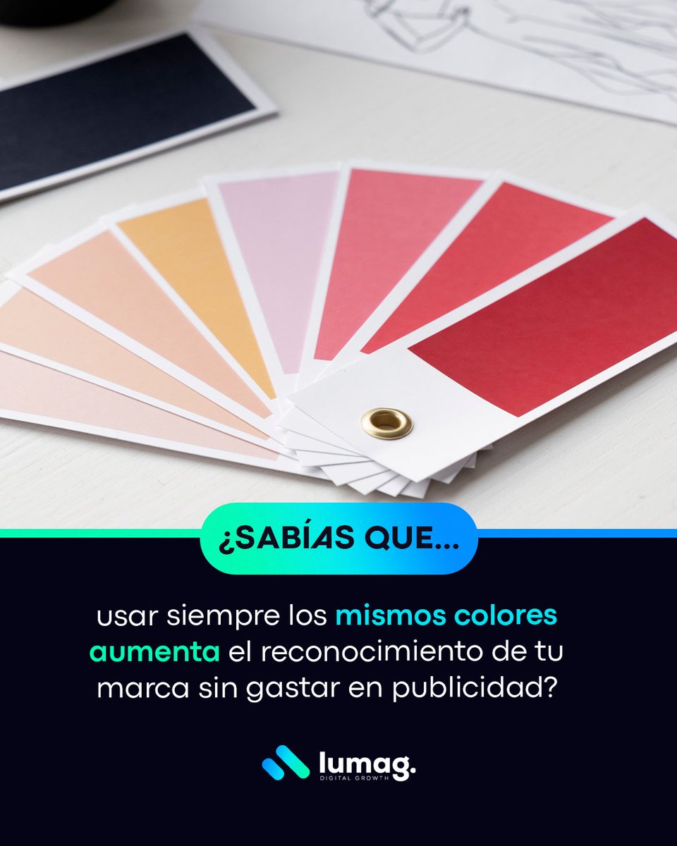DigitalLumag's tweet photo. Usar siempre los mismos colores hace que tu marca sea más fácil de recordar, incluso sin invertir en publicidad. ¿Quieres definir la paleta ideal para tu marca? Escríbenos!
#LumagDigitalGrowth #lumagdigital #MarketingDigital #SocialMediaMarketing #OnlineMarketing https://t.co/5Jo2caaus6