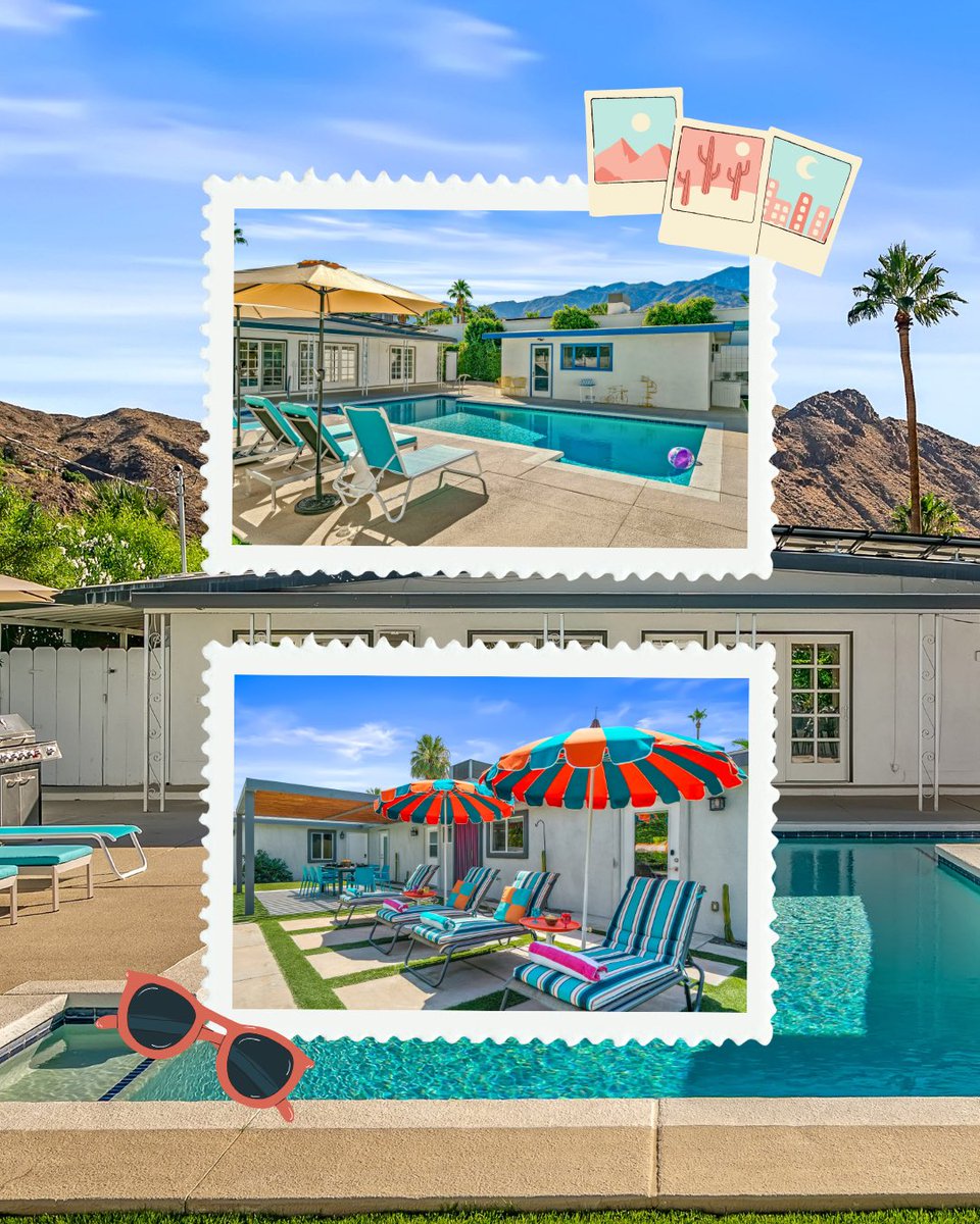 PoolsideRentals's tweet photo. Cheers to the long weekend and the kickoff to summer 🌴☀️ There’s no better place to spend the Memorial Day holiday than poolside in Palm Springs. 💦 #PoolsideVacationRentals #MemorialDayWeekend #SummerKickoff #PalmSprings https://t.co/c0RrRhuquK