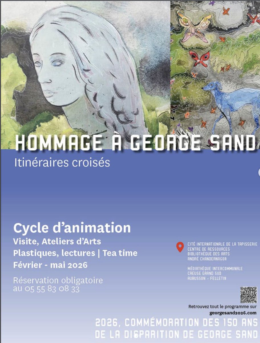 BarbouxN's tweet photo. Une commande publique hors norme, six ans de projet. 8 juin à Aubusson : 23 m de tapisserie, 8 000h de travail. 150 ans après Françoise Pétrovitch rend hommage à #GeorgeSand Défi unique pour traduire l’encre et l’eau… en laine tissée📸 IG ©aubusson_r_four &amp; ©francoisepetrovitch https://t.co/q2ILin4q9w