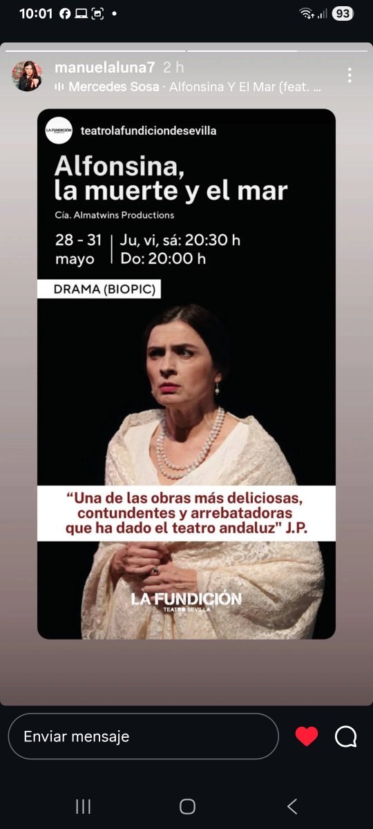 joadoldan's tweet photo. Empecé a escribir teatro soñando que una noche en dos partes del mundo, se hicieran mis obras. Ayer en el Cerro y en Sevilla, mis casas, sucedió la magia.  "El Bataraz" en el @cc_elflorencio  "Alfonsina..." en @fundicion https://t.co/7NtrwhDzKN