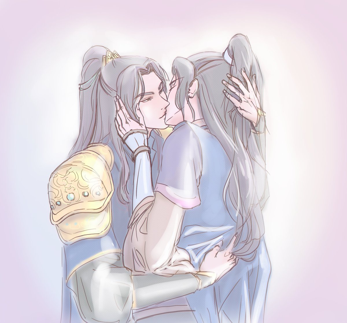 ER_Diffindo's tweet photo. I’ve come to terms with the loss of the reference image and decided to finish this sketch somehow. #peiqing #muqing #peiming https://t.co/HPGbjULAt7