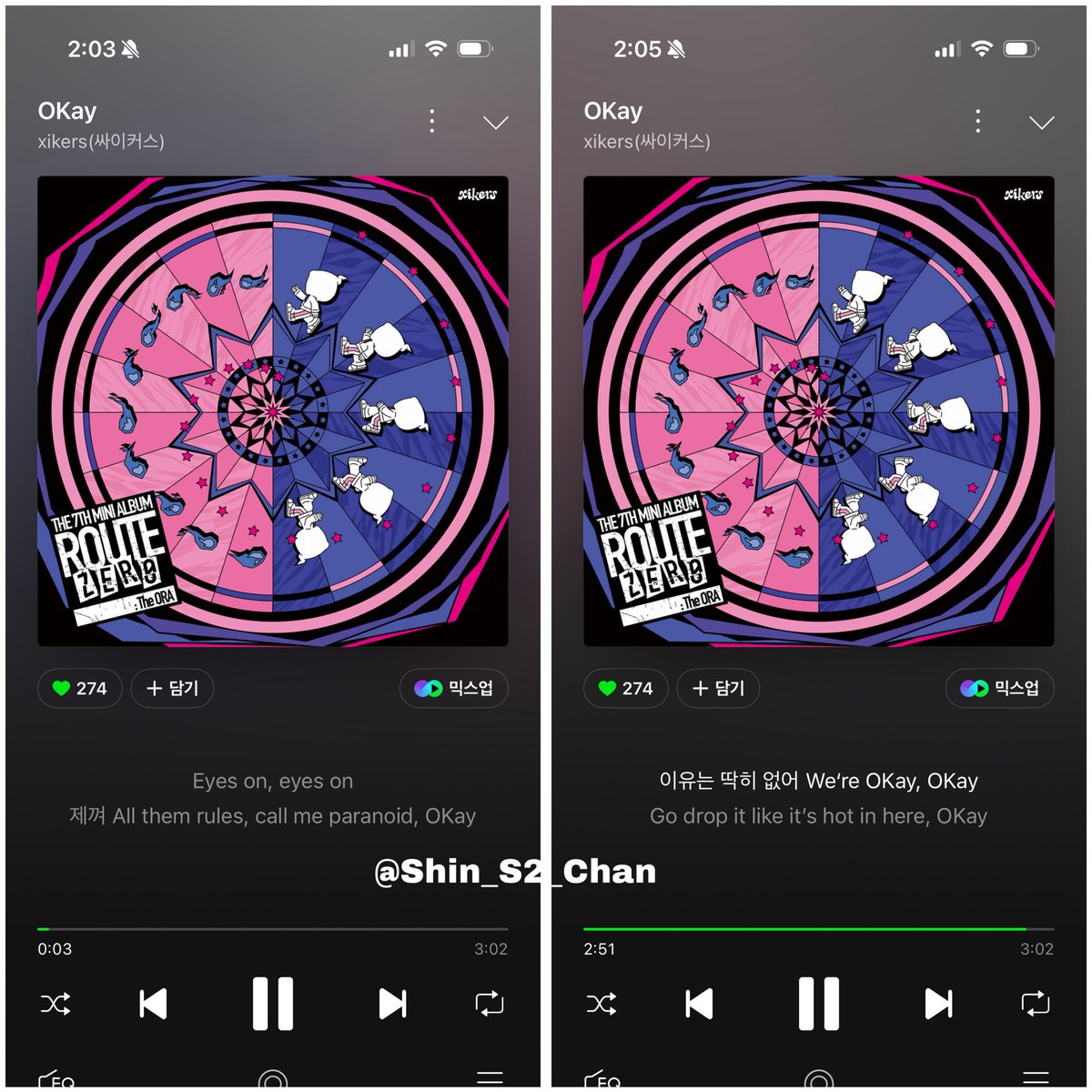 Shin_S2_Chan's tweet photo. 260524 2AM melon

#xikers #싸이커스 #7THMINIALBUM #OKay_안들으면_NotOKay https://t.co/rbDMat603X