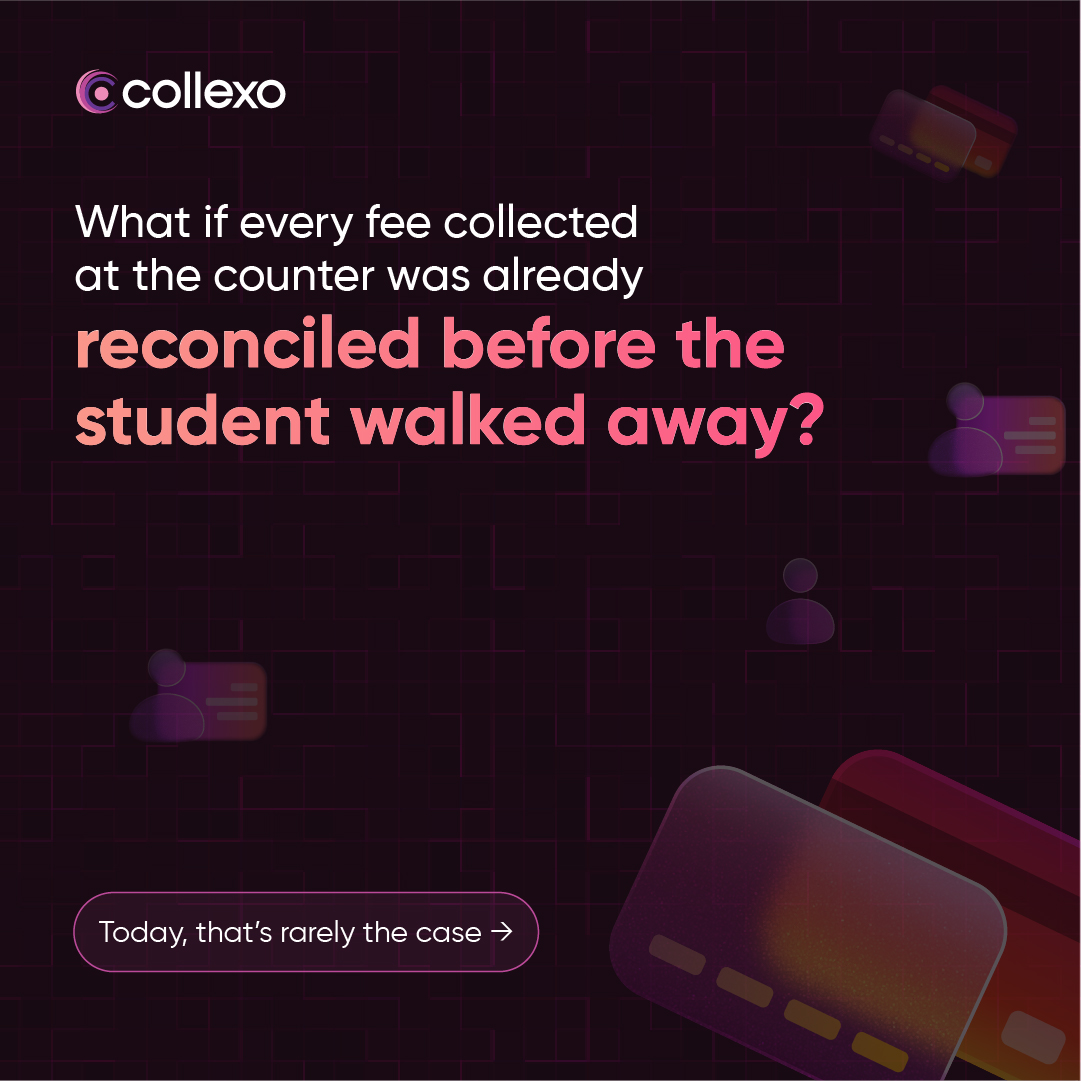 collexoind's tweet photo. What if reconciliation didn’t happen hours later, but before the student even walked away? That’s what Collexo Terminal is built for. A better way to collect fees via UPI at the counter. Know more here: https://t.co/aOWbVi1uta 🚀 https://t.co/UxeTZs8iD3