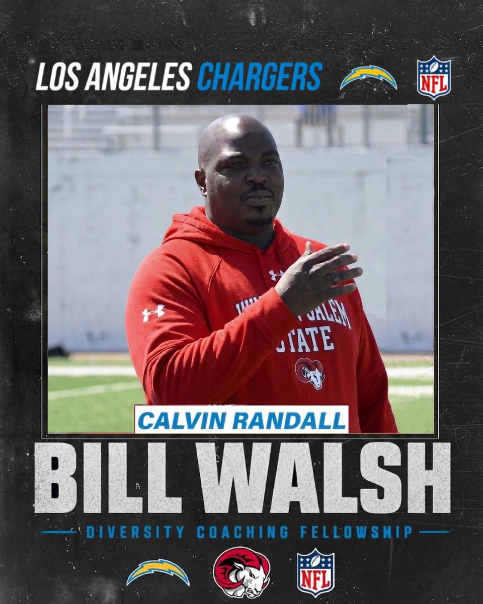 coachrandall55's tweet photo. Beyond blessed and thankful to receive the  Bill Walsh Coaching Fellowship with the LA Chargers! God is good https://t.co/KGCmpwj1HI
